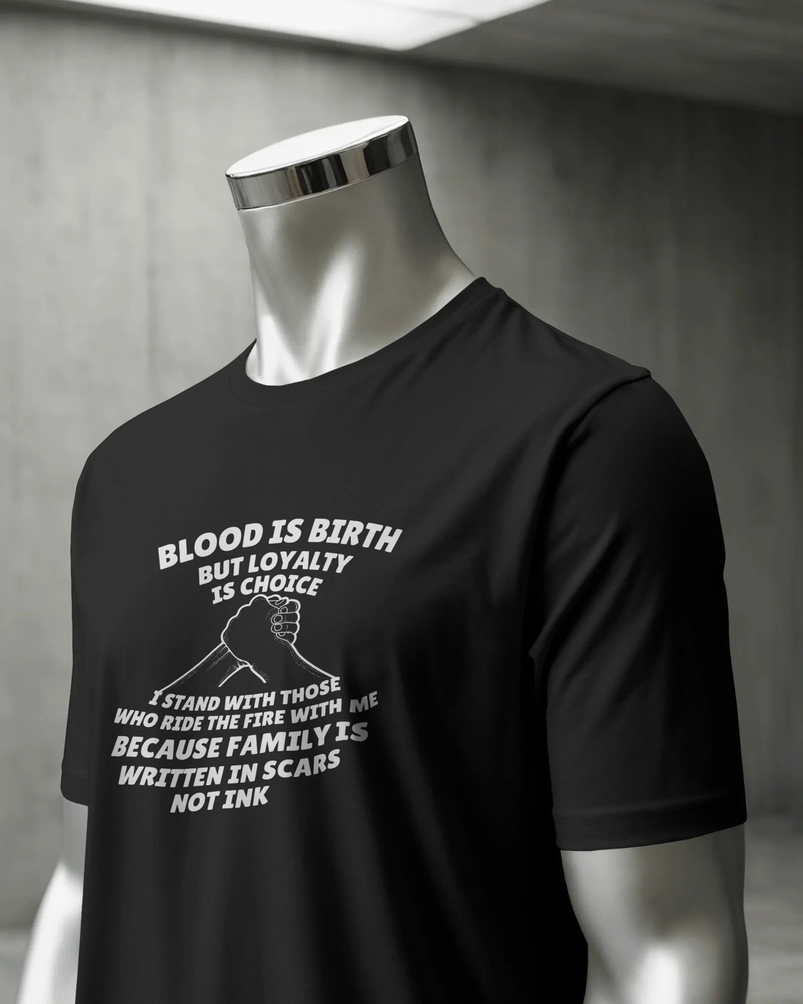 Blood Is Birth, Loyalty Is Choice” Brotherhood Graphic T-Shirt – Crew Loyalty Edition (Unisex, 100% Cotton, 180 GSM)