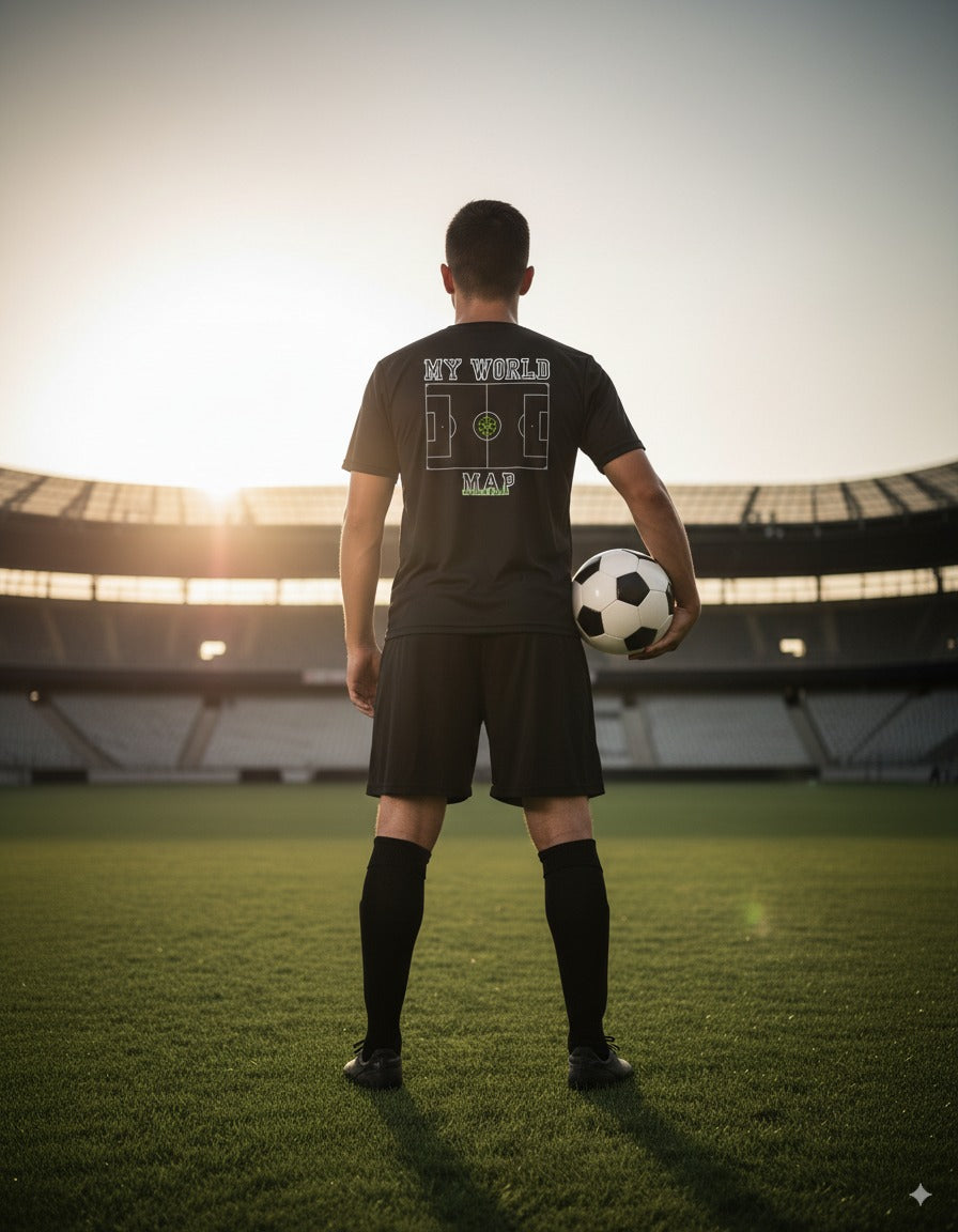 “My World Map” Football Field Tee – Oversized Heavy Cotton