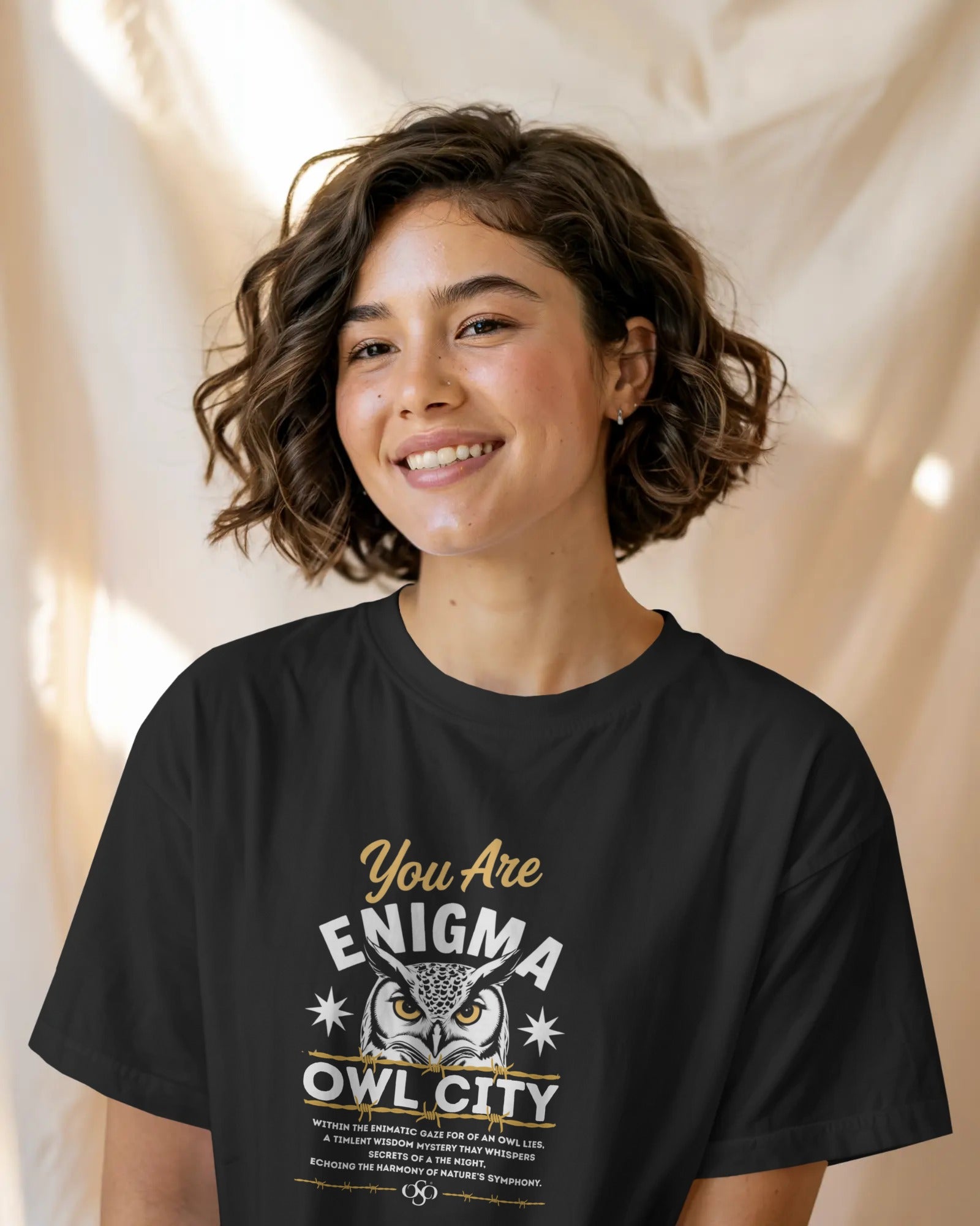 Owl City Enigma Graphic Tee – Unisex Poly-Cotton Streetwear T-Shirt