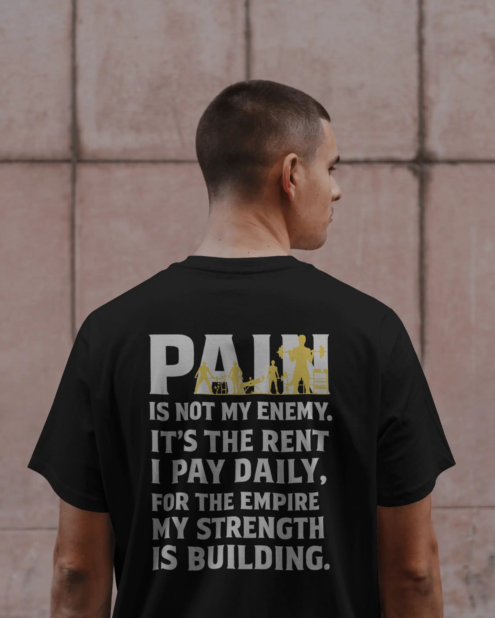 Pain Is Not My Enemy – Strength Empire Edition” Fitness Graphic T-Shirt (Unisex, 100% Cotton, 180 GSM)