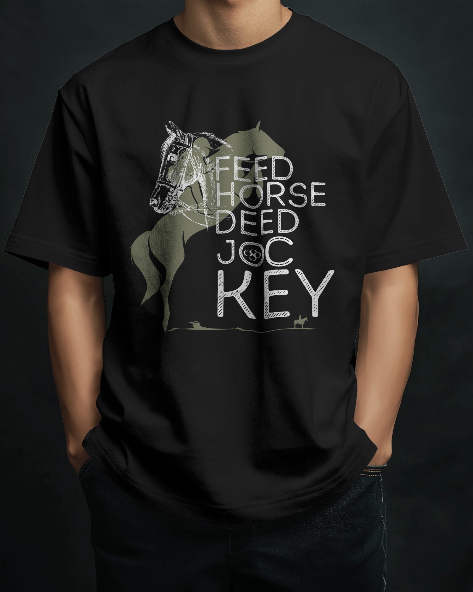 Unisex Classic Crew T-Shirt – Feed Horse Jockey Design