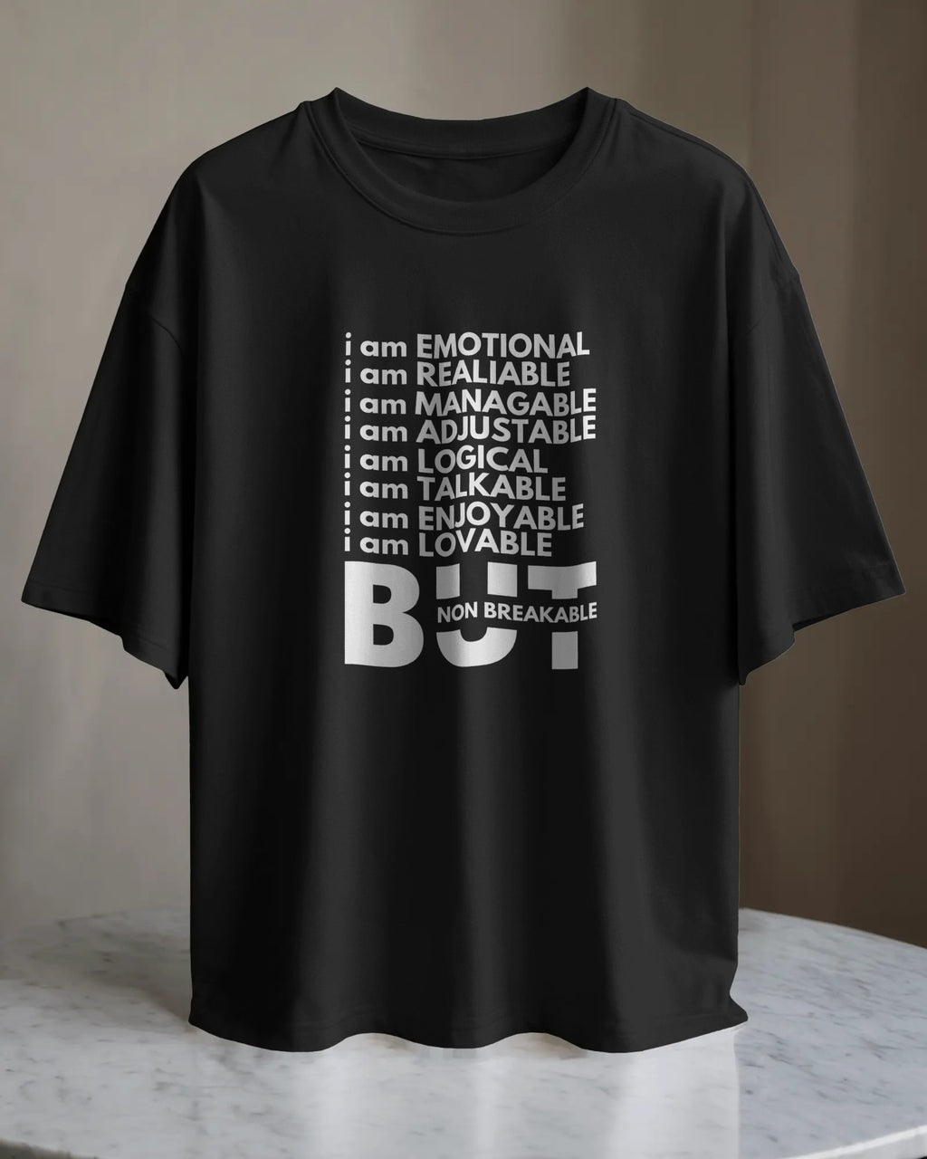 I Am Non-Breakable – Motivational Graphic T-Shirt | Standard Crew T-Shirt