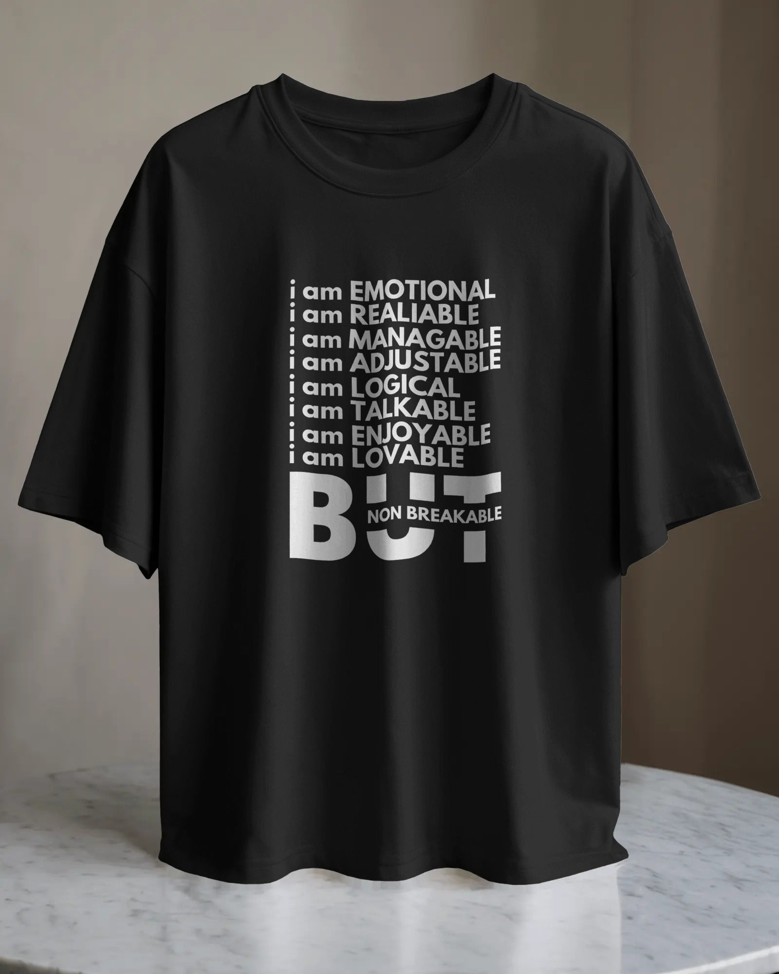 I Am Non-Breakable – Motivational Graphic T-Shirt | Standard Crew T-Shirt