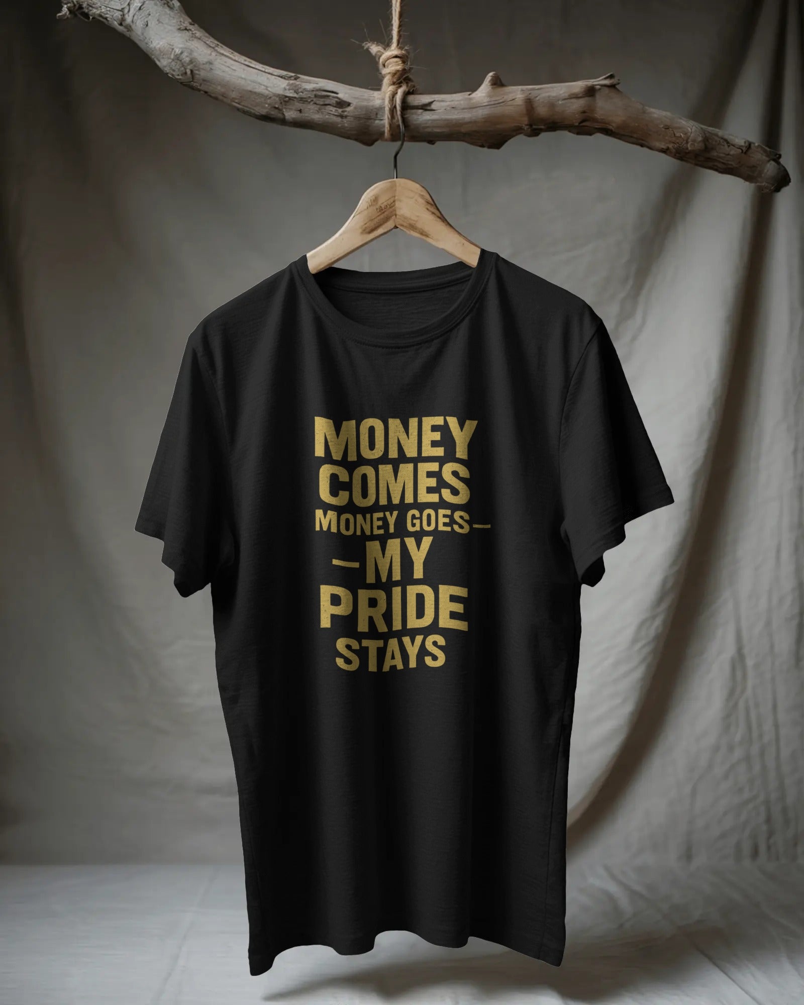 Eternal Pride” Quote T-Shirt – Old Money Inspired Streetwear (Black & White Tee)